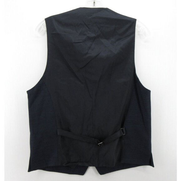 Hugo Boss Waistcoat Vest 36 Navy Virgin Wool Jacket Formal Extra Slim - Picture 5 of 12